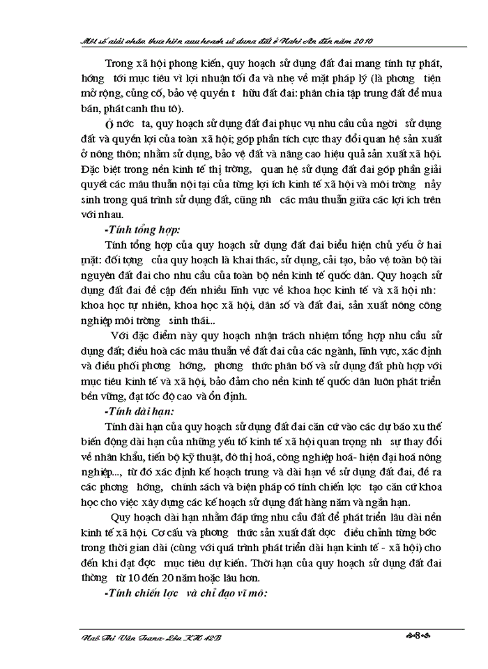 image for page Một số Giải pháp thực hiện quy hoạch sử dụng đất ở Nghệ An đến năm 2010