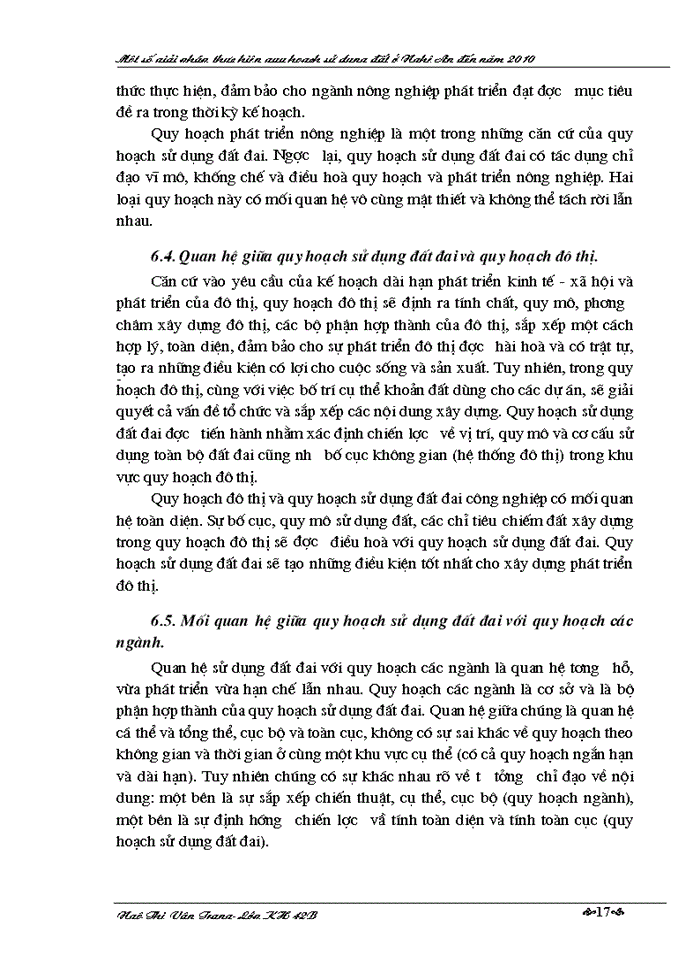 image for page Một số Giải pháp thực hiện quy hoạch sử dụng đất ở Nghệ An đến năm 2010