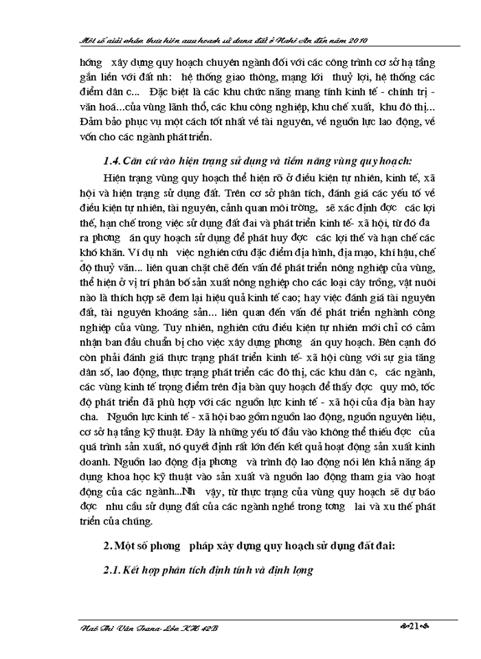 image for page Một số Giải pháp thực hiện quy hoạch sử dụng đất ở Nghệ An đến năm 2010