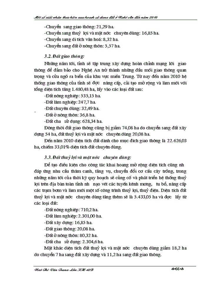 image for page Một số Giải pháp thực hiện quy hoạch sử dụng đất ở Nghệ An đến năm 2010