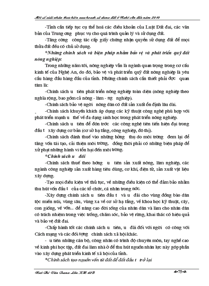 image for page Một số Giải pháp thực hiện quy hoạch sử dụng đất ở Nghệ An đến năm 2010