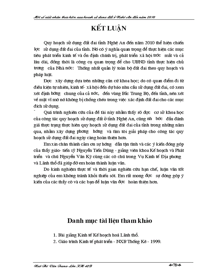 image for page Một số Giải pháp thực hiện quy hoạch sử dụng đất ở Nghệ An đến năm 2010