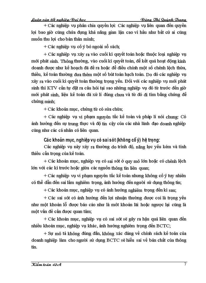 image for page Hoàn thiện quy trình đánh giá trọng yếu và rủi ro kiểm toán trong kiểm toán Báo cáo tài chính do Công ty cổ phần Kiểm toán và Tư vấn thực hiện