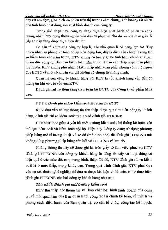 image for page Hoàn thiện quy trình đánh giá trọng yếu và rủi ro kiểm toán trong kiểm toán Báo cáo tài chính do Công ty cổ phần Kiểm toán và Tư vấn thực hiện