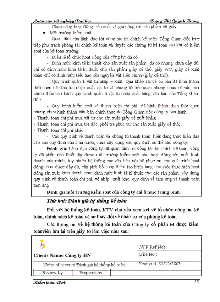 image for page Hoàn thiện quy trình đánh giá trọng yếu và rủi ro kiểm toán trong kiểm toán Báo cáo tài chính do Công ty cổ phần Kiểm toán và Tư vấn thực hiện