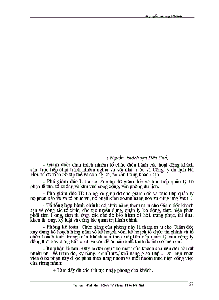 image for page Hoàn thiện công tác quản lý và sử dụng nhân lực tại khách sạn Dân Chủ