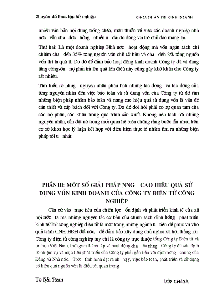 image for page Giải pháp nhằm nâng cao hiệu quả sử dụng vốn Kinh doanh ở Công ty Điện tử Công nghiệp