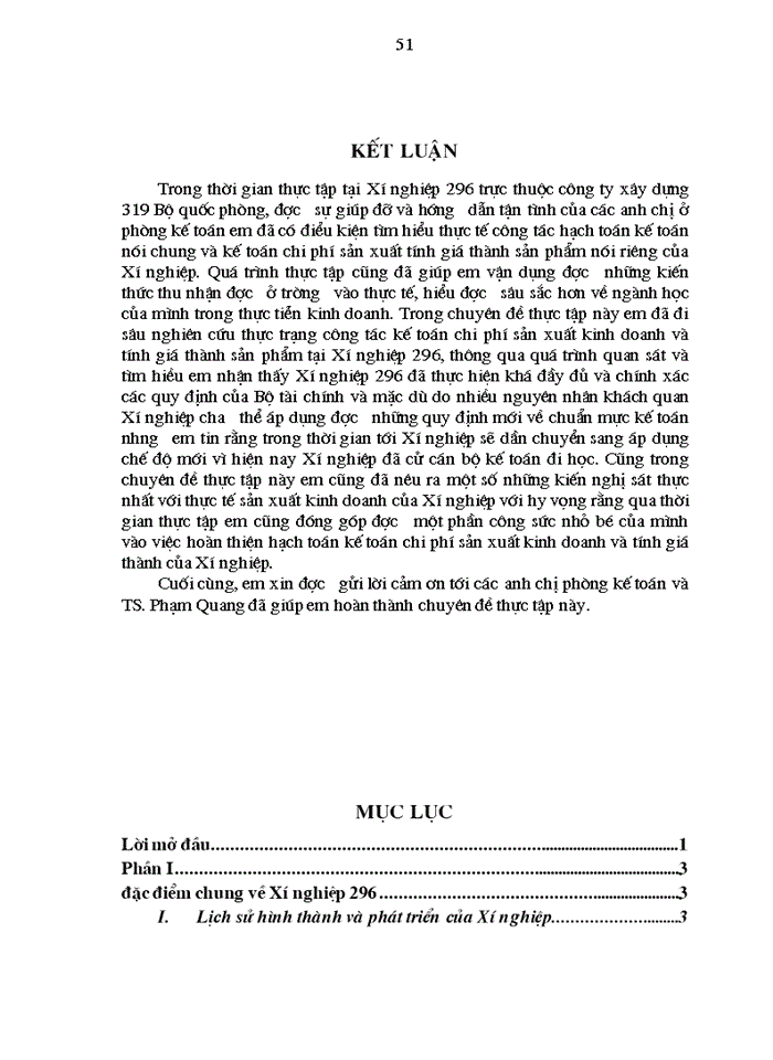 image for page Hoàn thiện Kế toán Chi phí sản xuất và tính Giá thành sản phẩm Xây lắp tại Xí nghiệp 296 - Công ty Xây dựng 319 Bộ Quốc Phòng