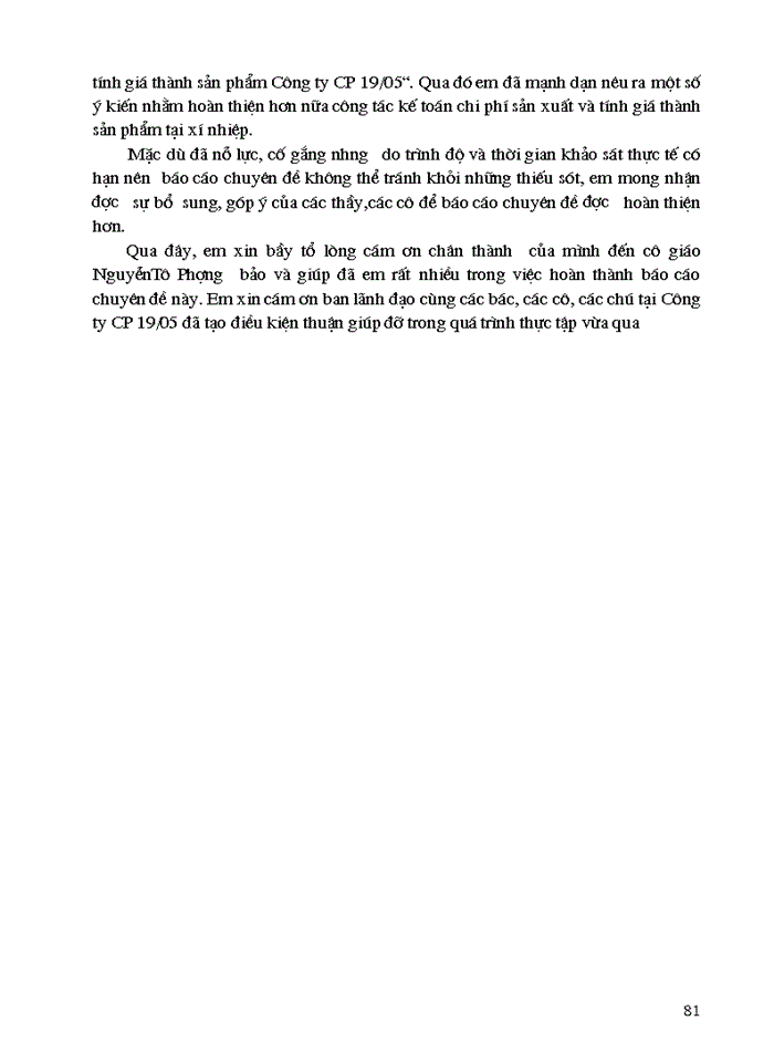 image for page Tổ chức công tác Kế toán tập hợp Chi phí sản xuất và tính Giá thành sản phẩm ở Công ty Cổ Phần 19-5 Đoan Hùng Phú Thọ
