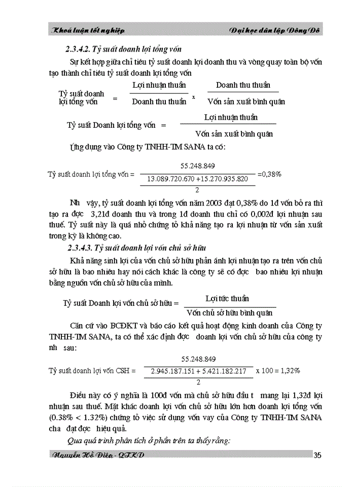 image for page Một số vấn đề phân tích hoạt động tài chính và nâng cao hiệu quả Sản xuất Kinh doanh ở Công ty Trách nhiệm Hữu hạn - Thương mại SANA