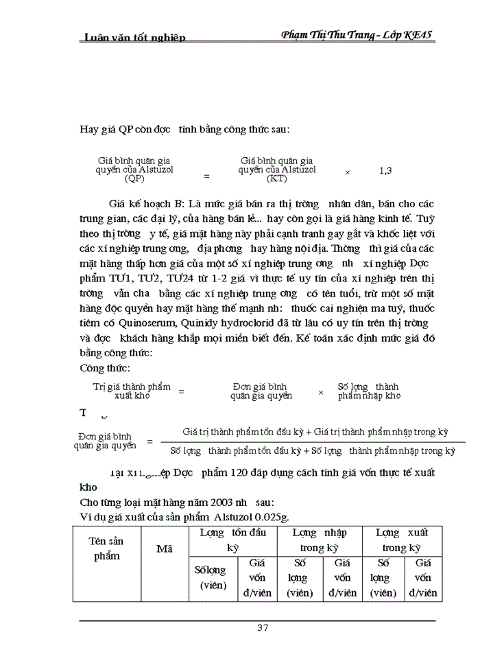 image for page Hạch toán thành phẩm và Tiêu thụ Thành phẩm tại xí nghiệp Dược phẩm 120 Bộ Quốc Phòng