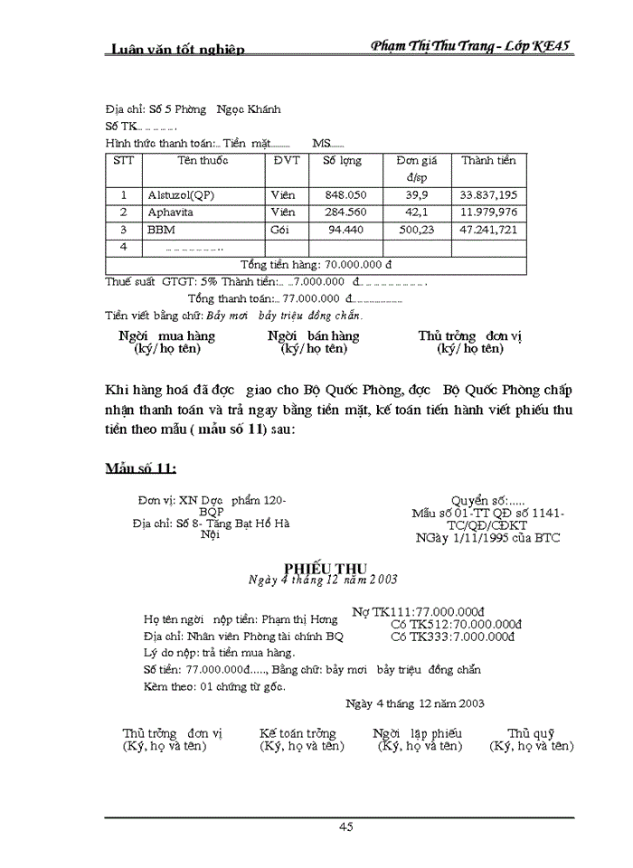 image for page Hạch toán thành phẩm và Tiêu thụ Thành phẩm tại xí nghiệp Dược phẩm 120 Bộ Quốc Phòng
