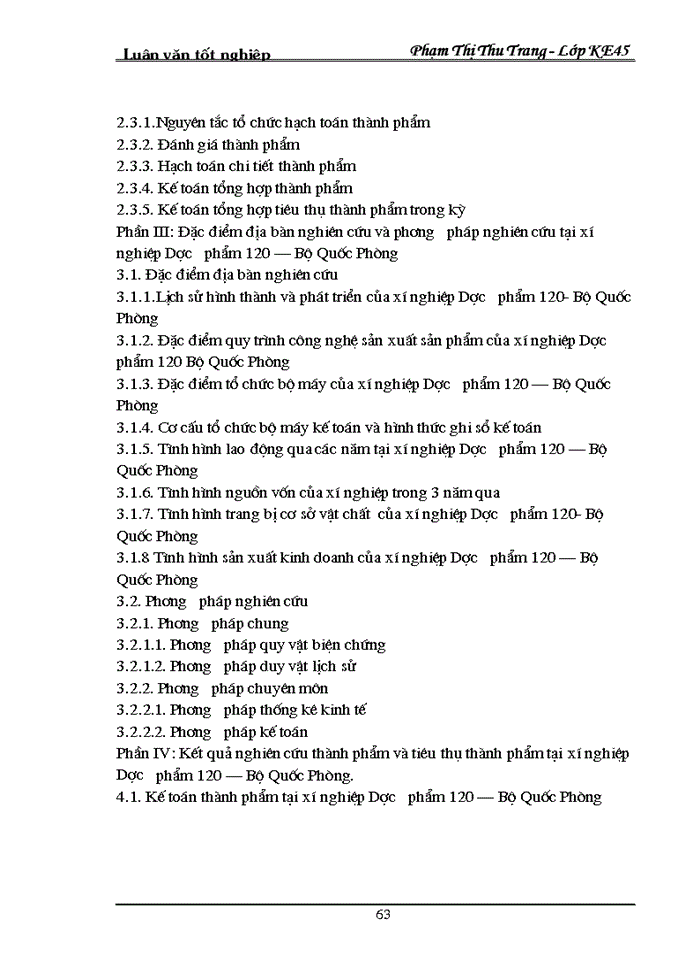 image for page Hạch toán thành phẩm và Tiêu thụ Thành phẩm tại xí nghiệp Dược phẩm 120 Bộ Quốc Phòng