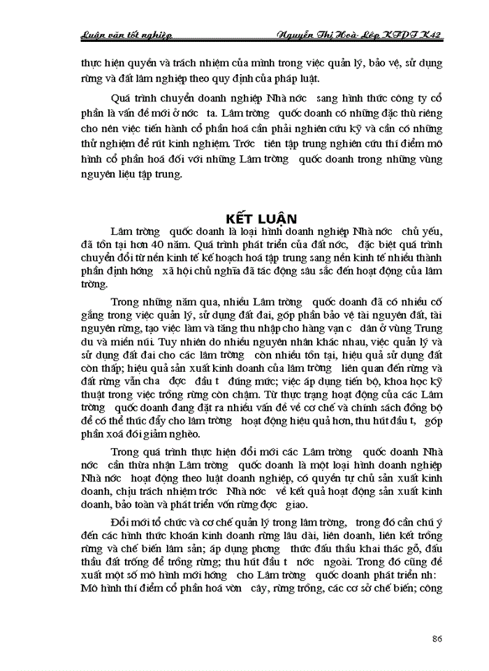 image for page Thực trạng và những Giải pháp chủ yếu nhằm hoàn thiện cơ chế chính sách đối với các Lâm trường quốc doanh trong giai đoạn đến 2010