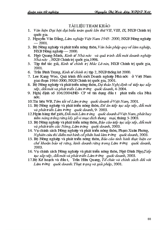 image for page Thực trạng và những Giải pháp chủ yếu nhằm hoàn thiện cơ chế chính sách đối với các Lâm trường quốc doanh trong giai đoạn đến 2010