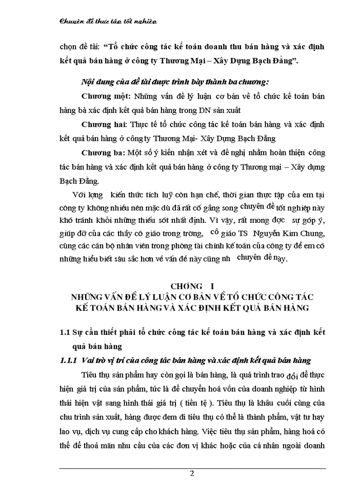 image for page THS Tổ chức công tác Kế toán doanh thu bán hàng và xác định kết quả bán hàng ở Công ty Thương mại Xây dựng Bạch Đằng