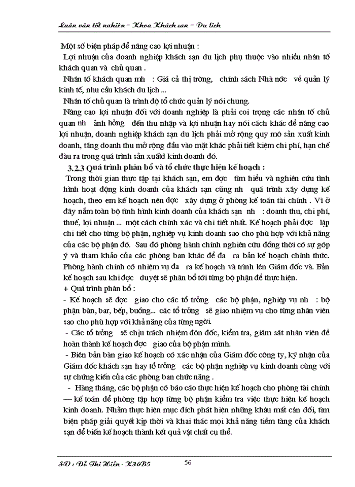 image for page Hoàn thiện công tác kế hoạch hoá hoạt động Kinh doanh tại khách sạn Hoà Bình