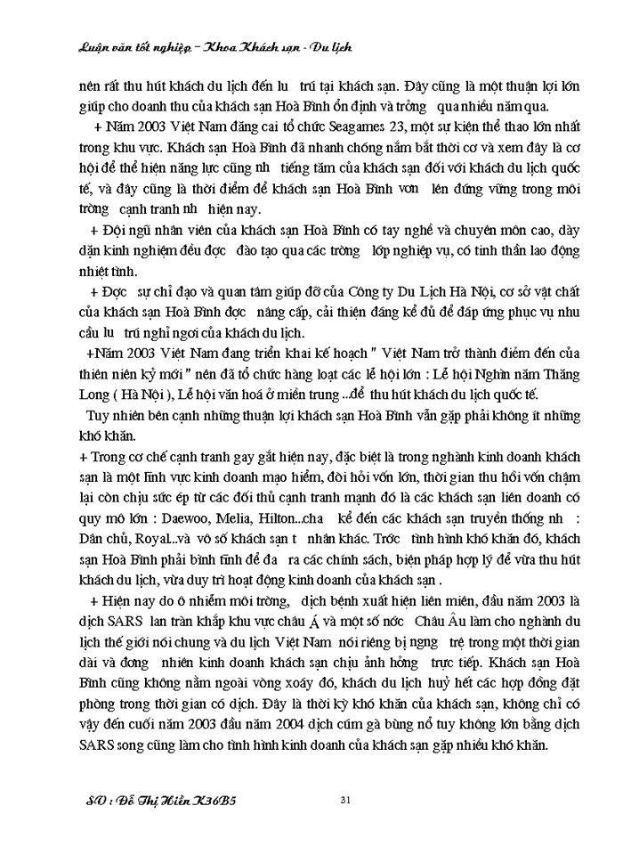 image for page Một số đề xuất nhằm hoàn thiện công tác kế hoạch hoá Giải pháp và đề Kinh doanh tại khách sạn Hoà Bình