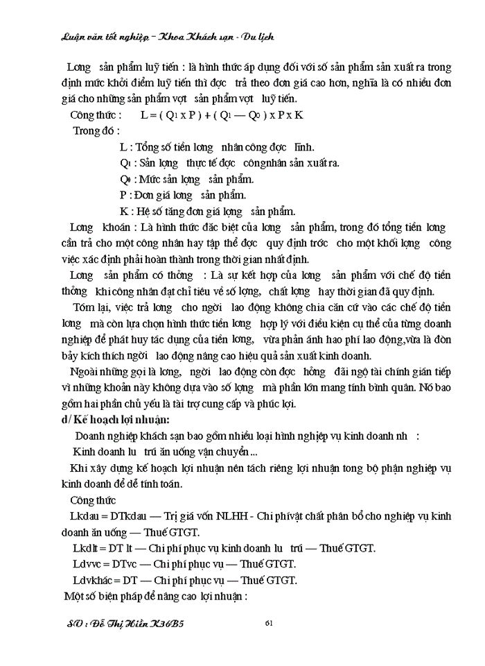 image for page Một số đề xuất nhằm hoàn thiện công tác kế hoạch hoá Giải pháp và đề Kinh doanh tại khách sạn Hoà Bình