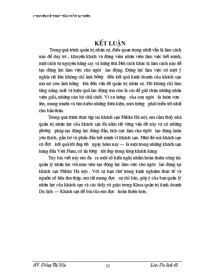 image for page Thực trạng và Một số kiến nghị nhằm hoàn thiện công tác quản lý nhân lực với mục tiêu tạo động lực làm việc cho ngưòi lao động tại khách sạn NIKKO Hà Nội
