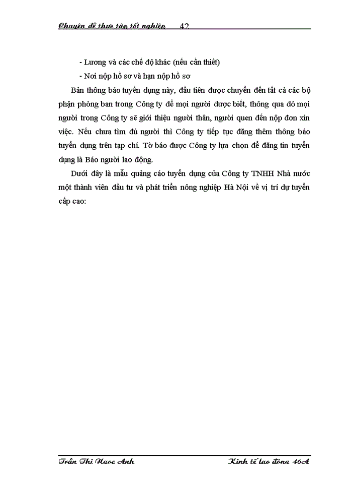 image for page Hoàn thiện công tác tuyển dụng và đào tạo nguồn nhân lực tại Công ty Trách nhiệm Hữu hạn Nhà nước một thành viên Đầu tư và Phát triển nông nghiệp Hà Nội