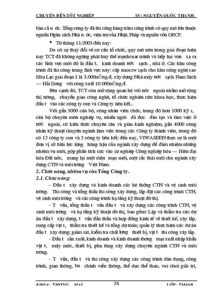 image for page Hoàn thiện hoạt động Nhập khẩu máy móc thiết bị tại Tổng Công ty đầu tư Xây dựng cấp thoát nước và môi trường Việt Nam VIWASEEN
