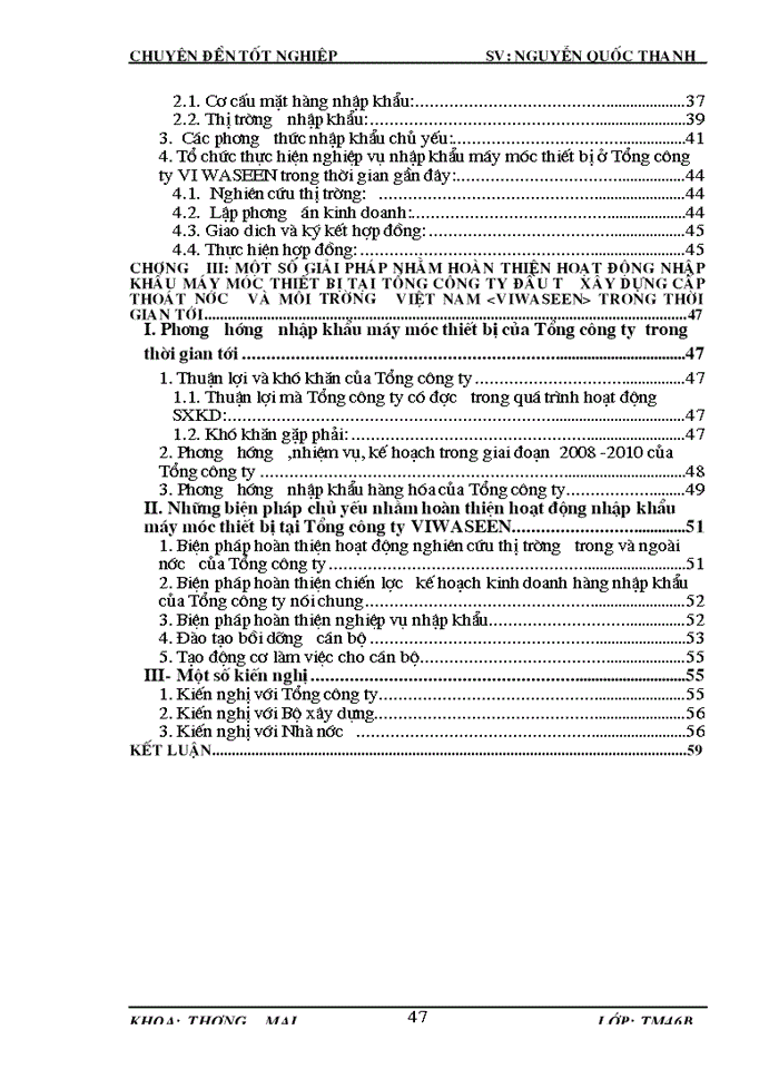 image for page Hoàn thiện hoạt động Nhập khẩu máy móc thiết bị tại Tổng Công ty đầu tư Xây dựng cấp thoát nước và môi trường Việt Nam VIWASEEN
