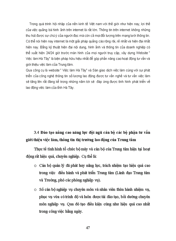 image for page Đánh giá và nâng cao năng lực của Trung tâm Giới thiệu việc làm tỉnh Hà Tây
