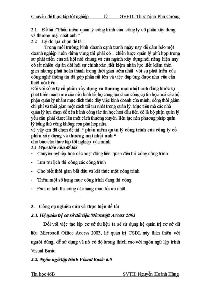 image for page Phân tích hệ thống chương trình quản lý công trình