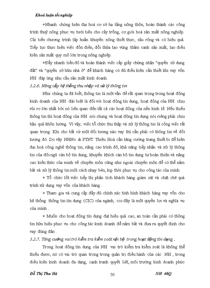 image for page Nâng cao chất lượng tín dụng đối với HSản xuất tại chi nhánh Ngân hàng nông nghiệp và Phát triển nông thôn huyện Thiệu Hoá - tỉnh Thanh Hoá
