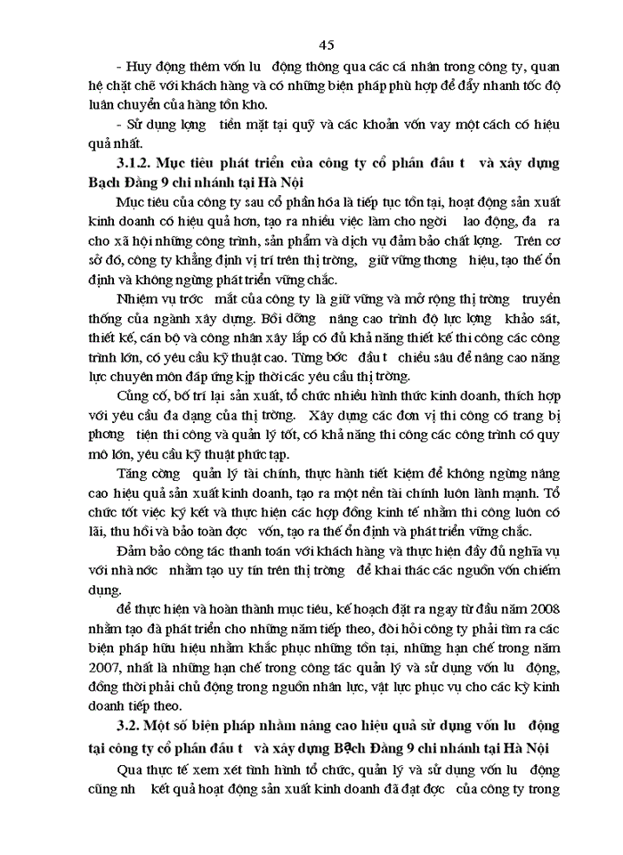 image for page Quản trị và nâng cao hiệu quả sử dụng Vốn lưu động tại Công ty cổ phần đầu tư và Xây dựng Bạch Đằng 9 chi nhánh tại Hà Nội