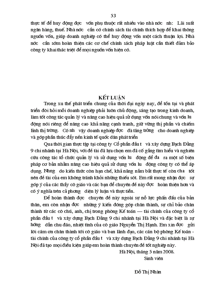 image for page Quản trị và nâng cao hiệu quả sử dụng Vốn lưu động tại Công ty cổ phần đầu tư và Xây dựng Bạch Đằng 9 chi nhánh tại Hà Nội