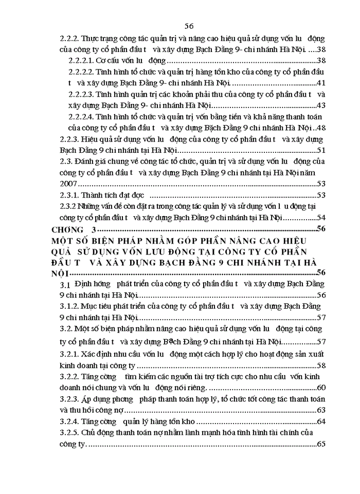 image for page Quản trị và nâng cao hiệu quả sử dụng Vốn lưu động tại Công ty cổ phần đầu tư và Xây dựng Bạch Đằng 9 chi nhánh tại Hà Nội