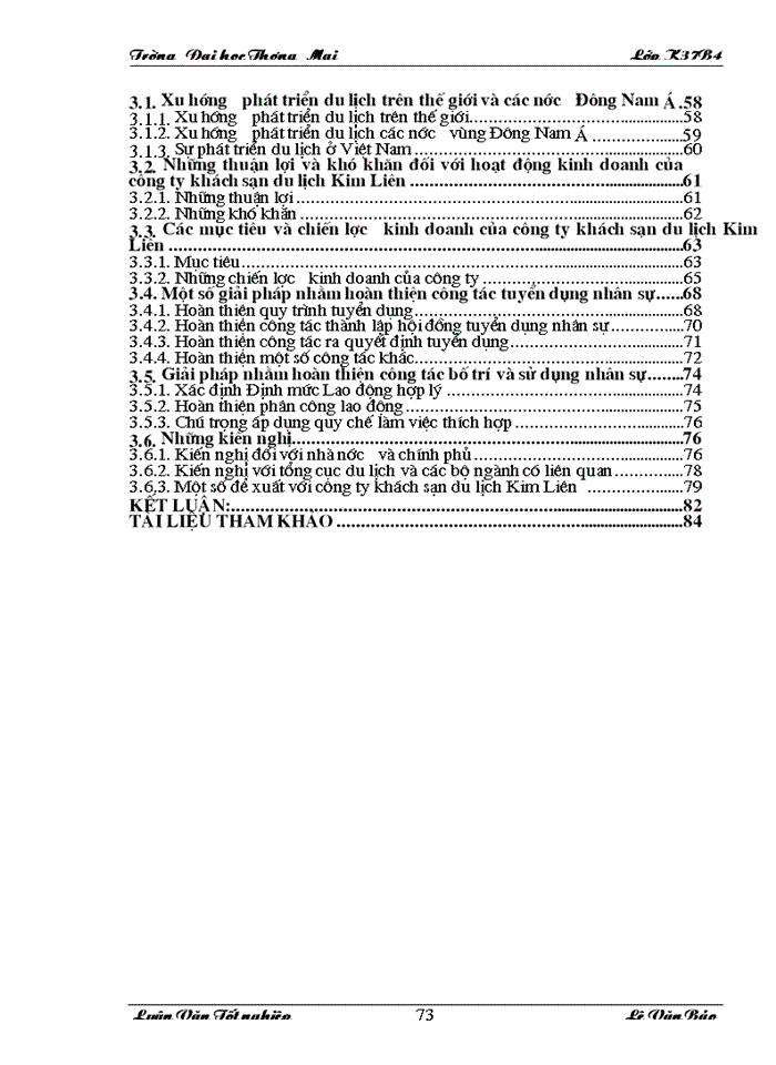 image for page Hoàn thiện công tác tuyển dụng bố trí và sử dụng nhân sự tại Công ty khách sạn du lịch Kim liên