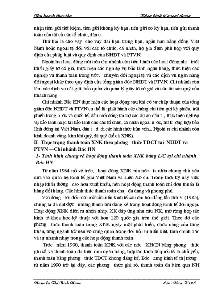 image for page Thực trạng thanh toán Hàng hóa Xuất nhập khẩu bằng phương thức TDCT tại Ngân hàng đầu tư và Phát triển Việt Nam - chi nhánh Bắc Hà Nội từ năm 2001 đến nay