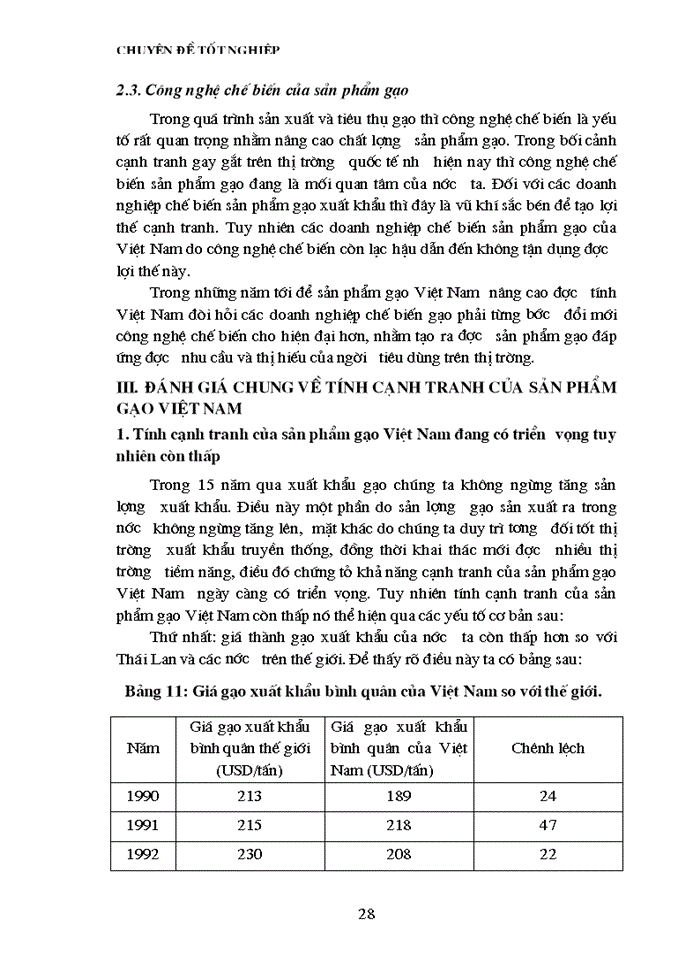 image for page Thực trạng về tình hình sản xuất và khả năng cạnh tranh của sản phẩm gạo Việt Nam