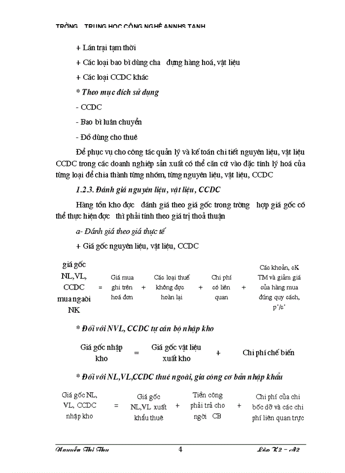 image for page Thực tế công tác Kế toán Nguyên liệu Vật liệu và Công cụ dụng cụ tại