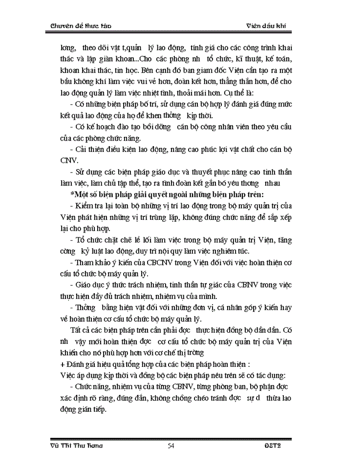 image for page Thực trạng cơ cấu bộ máy quản lý trong viện Dầu khí