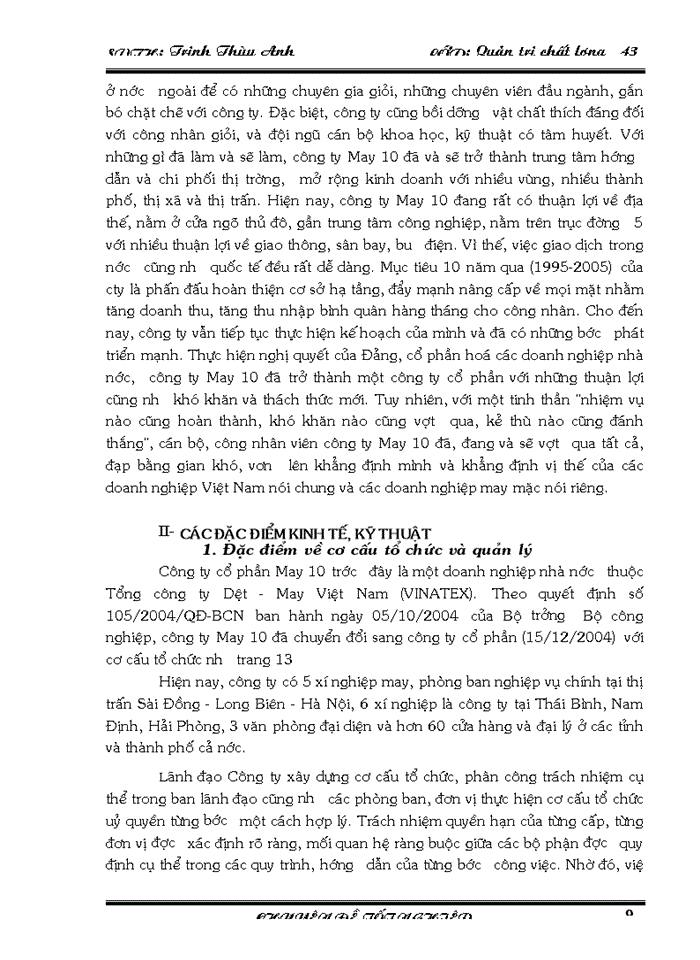 image for page Biện pháp hoàn thiện quản lý chất lượng trong phân phối và bán hàng tại Công ty Cổ phần May 10