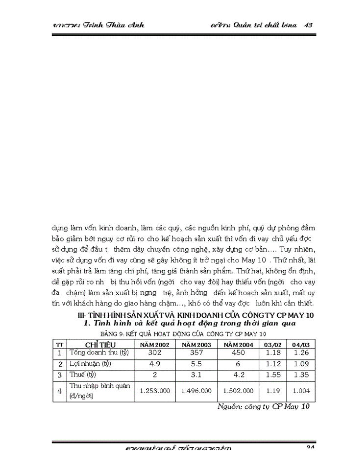 image for page Biện pháp hoàn thiện quản lý chất lượng trong phân phối và bán hàng tại Công ty Cổ phần May 10