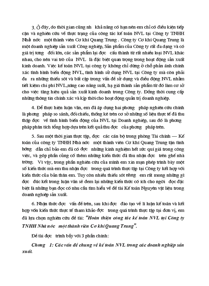 image for page Hoàn thiện công tác Kế toán Nguyên vật liệu tại Công ty Trách nhiệm Hữu hạn Nhà nước một thành viên Cơ khí Quang Trung
