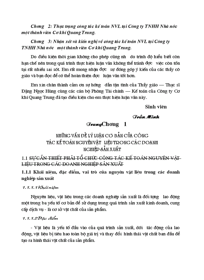 image for page Hoàn thiện công tác Kế toán Nguyên vật liệu tại Công ty Trách nhiệm Hữu hạn Nhà nước một thành viên Cơ khí Quang Trung