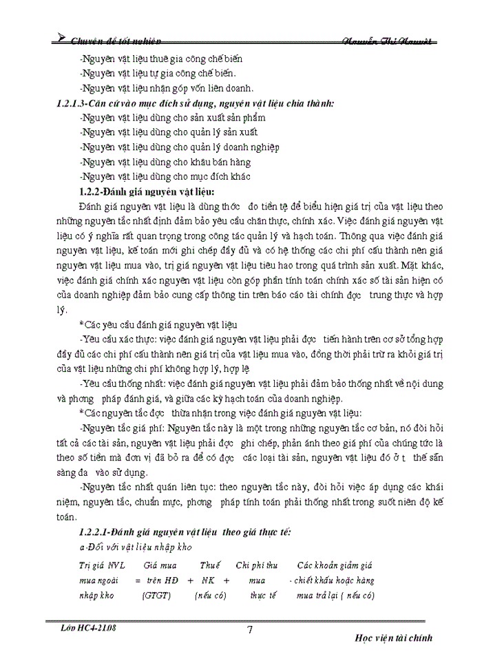 image for page Tổ chức Kế toán Nguyên vật liệu và phân tích tình hình cung cấp sử dụng Nguyên vật liệu ở Công ty cường và Thịnh
