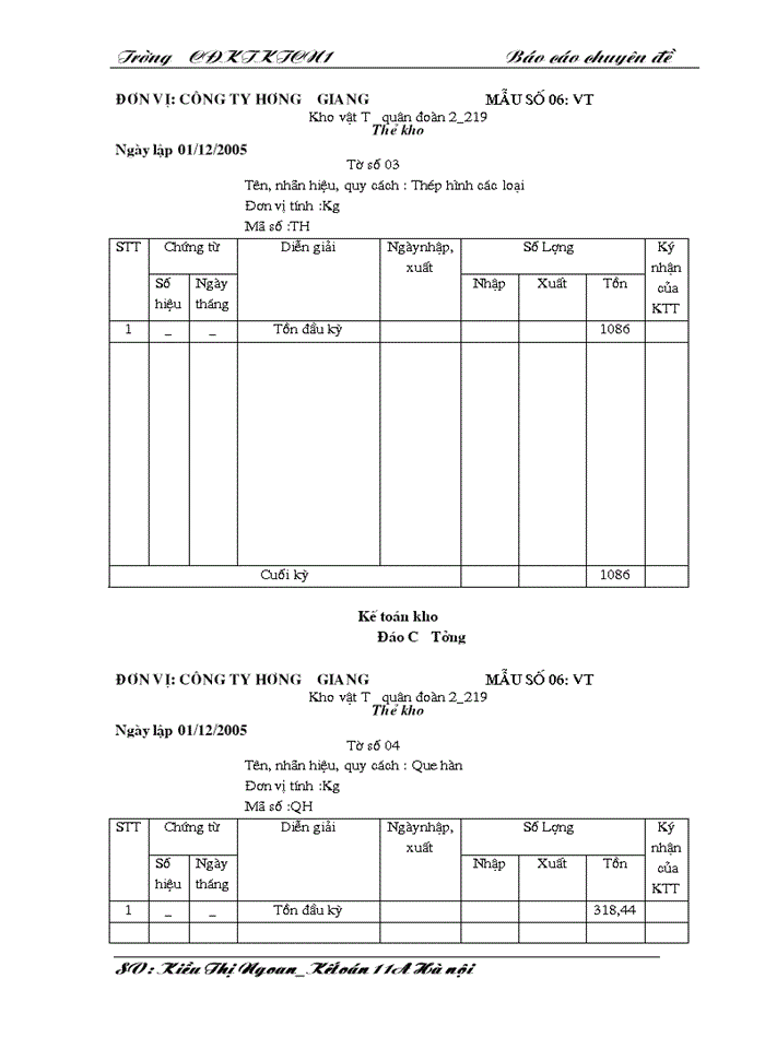 image for page THS Kế toán Nguyên vật liệu Công cụ dụng cụ ở Công ty Xây dựng Hương Giang - Bộ quốc phòng