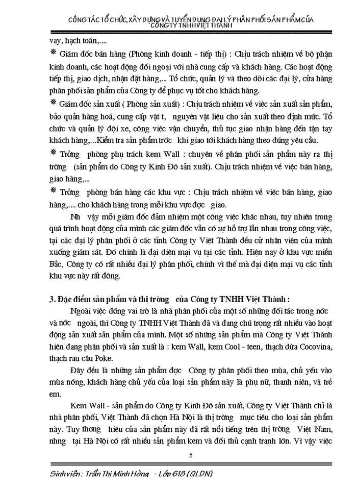 image for page Công tác tổ chức Xây dựng và tuyển dụng đại lý phân phối sản phẩm của Công ty Trách nhiệm Hữu hạn Việt Thành