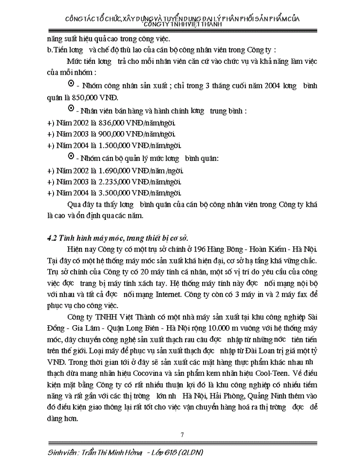 image for page Công tác tổ chức Xây dựng và tuyển dụng đại lý phân phối sản phẩm của Công ty Trách nhiệm Hữu hạn Việt Thành