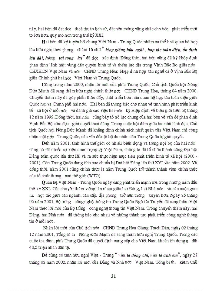 image for page Quan hệ Việt Nam - Trung Quốc những năm đầu thế kỉ XXI