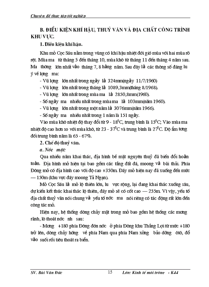 image for page Phân tích những tác động môi trường và đánh giá hiệu quả kinh tế môi trường của dự án cải tạo mở rộng khai thác Kinh doanh Than - mỏ than Cọc Sáu