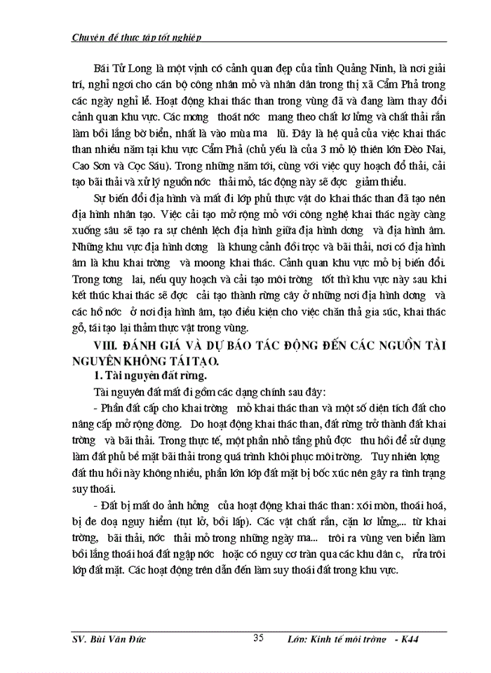 image for page Phân tích những tác động môi trường và đánh giá hiệu quả kinh tế môi trường của dự án cải tạo mở rộng khai thác Kinh doanh Than - mỏ than Cọc Sáu