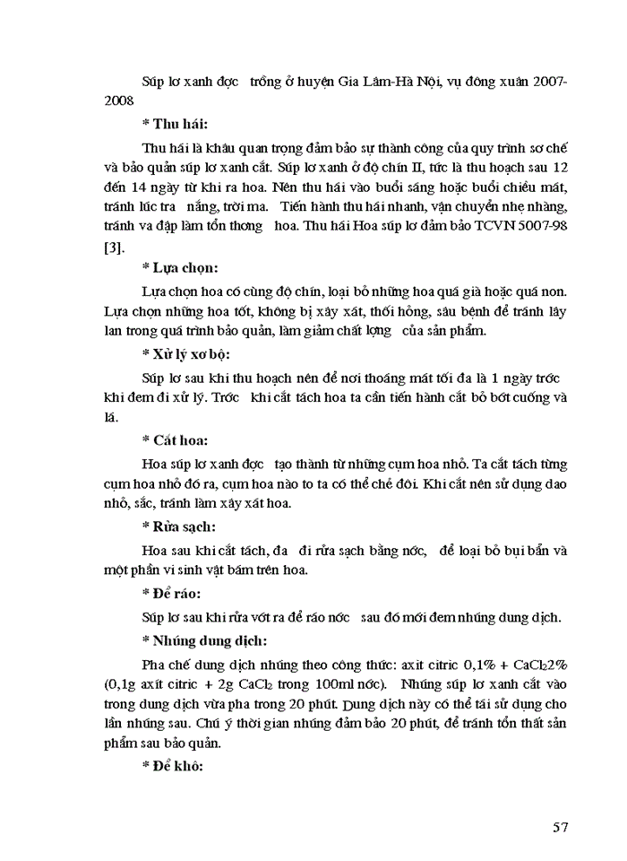 image for page Nghiên cứu quy trình sơ chế và bảo quản súp lơ xanh dạng cắt fresh-cut